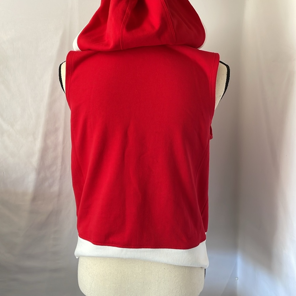 Tommy Hilfiger sport red hooded vest style top V-neck size small - Picture 4 of 7